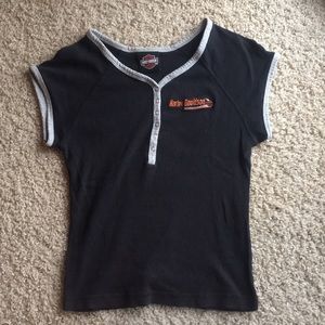 Vintage Harley Davidson button up T-shirt